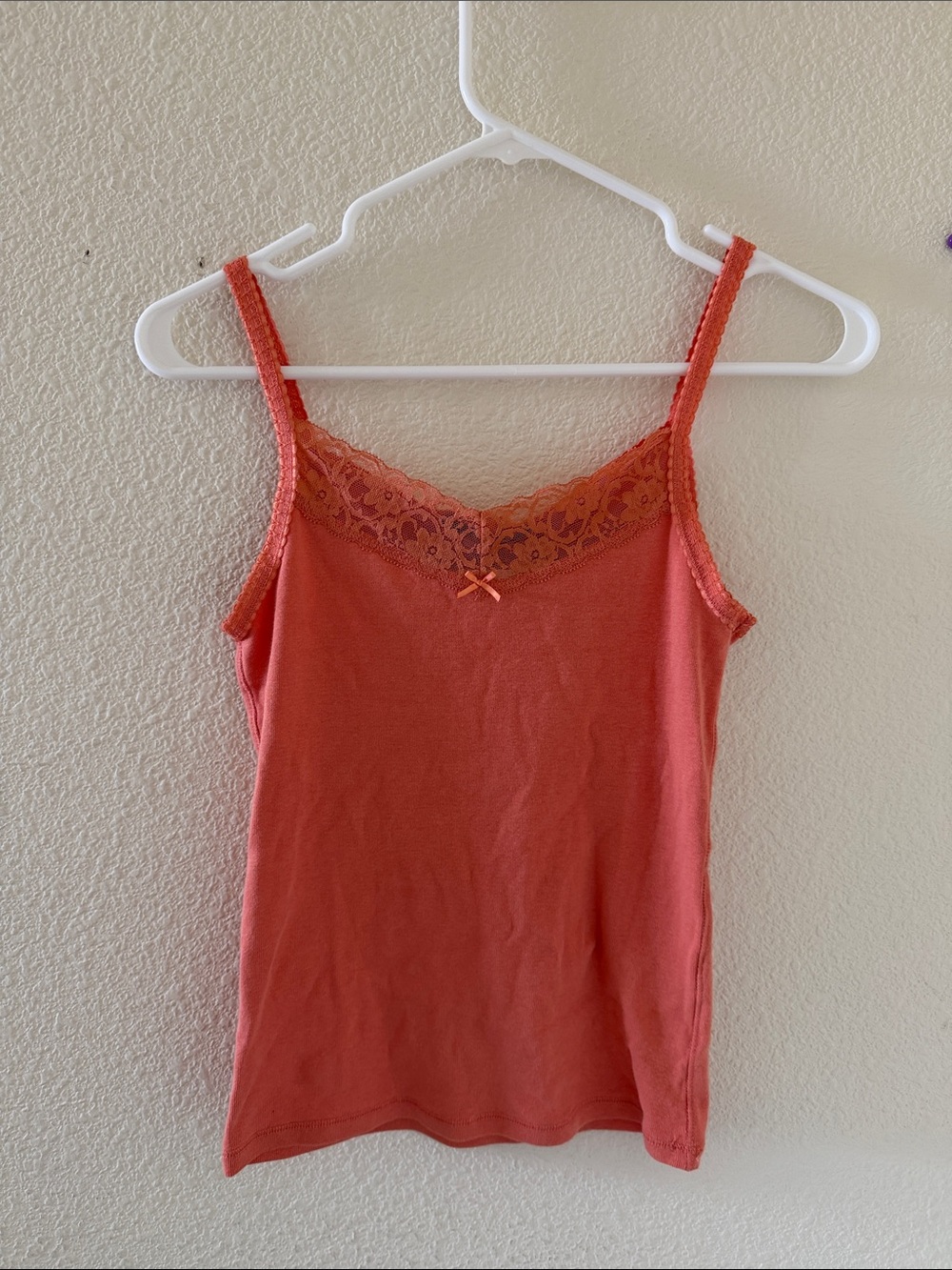 Brandy melville coral peach Aden lace tank top